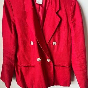 Women's Red Double-Breasted Blazer